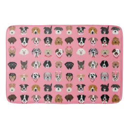 ドッグバレンタイン顔パターン バスマット