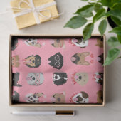 ドッグバレンタイン顔パターン 薄葉紙 (ギフト)