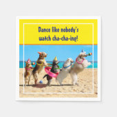 ドッグバースデーパーティーコンガライン スタンダードカクテルナプキン (正面)