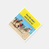 ドッグバースデーパーティーコンガライン スタンダードカクテルナプキン (角)