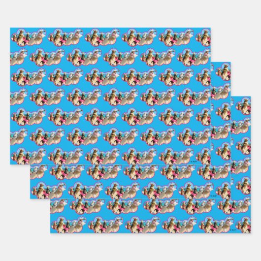 ドッグバースデーパーティーコンガライン ラッピングペーパーシート (セット)