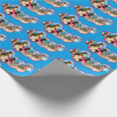 ドッグバースデーパーティーコンガライン ラッピングペーパー (角)