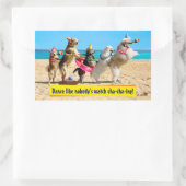 ドッグバースデーパーティーコンガライン 長方形シール (バッグ)