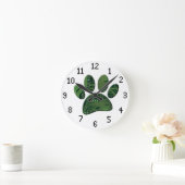 ドッグパウプリント電子回路基板 ラウンド壁時計 (ホーム)