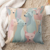 ドッグパターンパステルカラーズミニマルイラストレーション クッション (ブランケット)