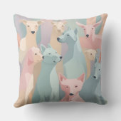 ドッグパターンパステルカラーズミニマルイラストレーション クッション (裏面)