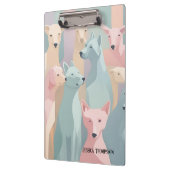 ドッグパターンパステルカラーズミニマルイラストレーション クリップボード (左)