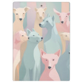 ドッグパターンパステルカラーズミニマルイラストレーション クリップボード (裏面)