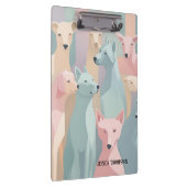 ドッグパターンパステルカラーズミニマルイラストレーション クリップボード (右)