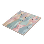 ドッグパターンパステルカラーズミニマルイラストレーション タイル (側面)