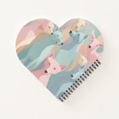 ドッグパターンパステルカラーズミニマルイラストレーション ノートブック (裏面)