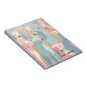 ドッグパターンパステルカラーズミニマルイラストレーション ノートブック (右側)