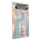 ドッグパターンパステルカラーズミニマルイラストレーション ミニクリップボード (アングル)