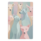 ドッグパターンパステルカラーズミニマルイラストレーション ミニクリップボード (裏面)