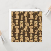 ドッグパターンブラウンラブラドールgoldendoodleフラット カード (正面/裏面インサイチュ)