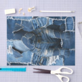 ドッグパッチワークアートデニム 薄葉紙 (クラフト)