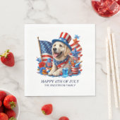 ドッグパティオティックトップハットスターストライプズ スタンダードランチョンナプキン (インサイチュ)