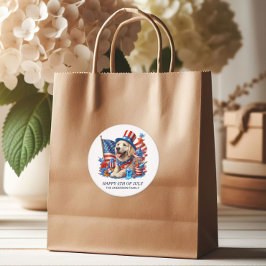 ドッグパティオティックトップハットスターストライプズ ラウンドシール