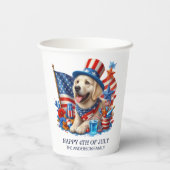 ドッグパティオティックトップハットスターストライプズ 紙コップ (裏面)