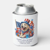 ドッグパティオティックトップハットスターストライプズ 缶クーラー (缶正面)