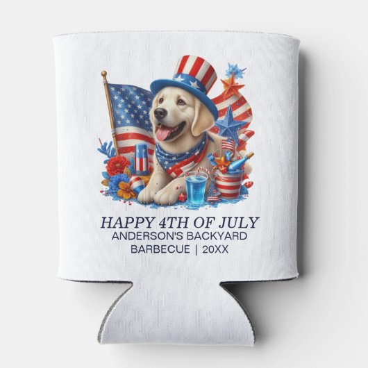 ドッグパティオティックトップハットスターストライプズ 缶クーラー (裏面)