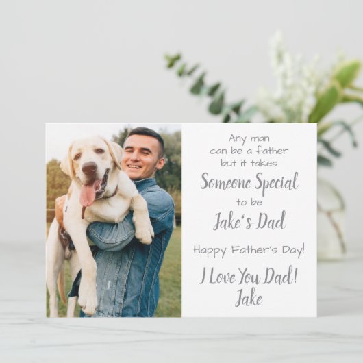 ドッグパパカスタムペットフォトファザーズデイホリデーカード シーズンカード (スタンド正面)