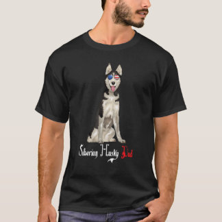 ドッグパパパパピーパプピーパパシベリアハスキー Tシャツ