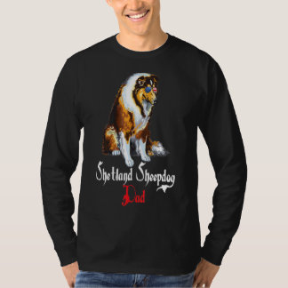 ドッグパパパピーパプピーパパシェトランドシェプドッグ Tシャツ