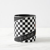 ドッグパパ市松模様に白黒フレンチーカスタム マグカップ (中央)