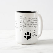 ドッグパパ親愛ママカスタマイズ可能なペット名コーヒーマグ ツートーンマグカップ (正面右)