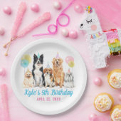 ドッグパピーポーティ誕生日 ペーパープレート (パーティー)