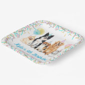 ドッグパピーポーティ誕生日 ペーパープレート (傾斜あり)