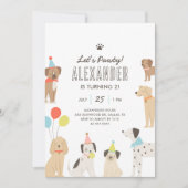 ドッグパピーレッツポーティ誕生日 招待状 (正面)