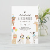 ドッグパピーレッツポーティ誕生日 招待状 (スタンド正面)