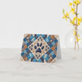 ドッグパワープリントキルトデザインノートカード カード (黄色い花)