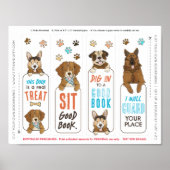 ドッグパンブックマークおもしろい印刷可能シート ポスター (正面)