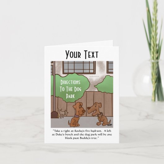 ドッグパークの方向折り畳みノートカード ノートカード (正面)