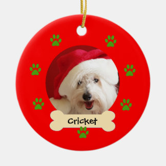 ドッグパーソナライズされたクリスマスオーナメント – 1面 セラミックオーナメント