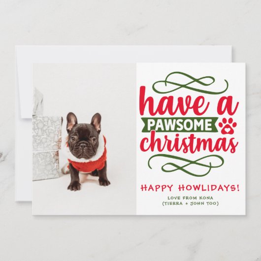 ドッグパーソナライズされたクリスマスフォトカスタム写真 シーズンカード (正面)