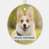 ドッグパーソナライズされたフォトクラシック セラミックオーナメント (左)