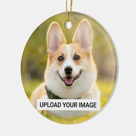 ドッグパーソナライズされたフォトクラシック セラミックオーナメント (左)