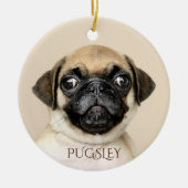 ドッグパーソナライズされたフォトクリスマスツリー セラミックオーナメント (正面)