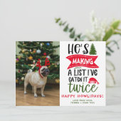 ドッグパーソナライズされたフォトクリスマス写真カスタム シーズンカード (スタンド正面)