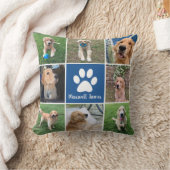 ドッグパーソナライズされたフォトコラージュポープリントブルー クッション (ブランケット)