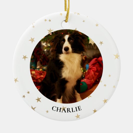 ドッグパーソナライズされたフォトセラミックオーナメント セラミックオーナメント (正面)