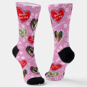 ドッグパーソナライズされたフォトソックス | カスタム犬ソックス ソックス (傾斜あり)