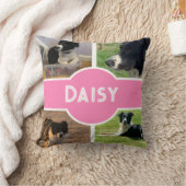 ドッグパーソナライズされたフォトピンク クッション (ブランケット)