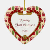 ドッグパーソナライズされたフォトフレーム セラミックオーナメント (裏面)