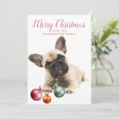 ドッグパーソナライズされたホリデー | ブルドフランスのッグ シーズンカード (スタンド正面)