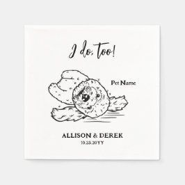 ドッグパーソナライズされたポートレート結婚ズ スタンダードカクテルナプキン